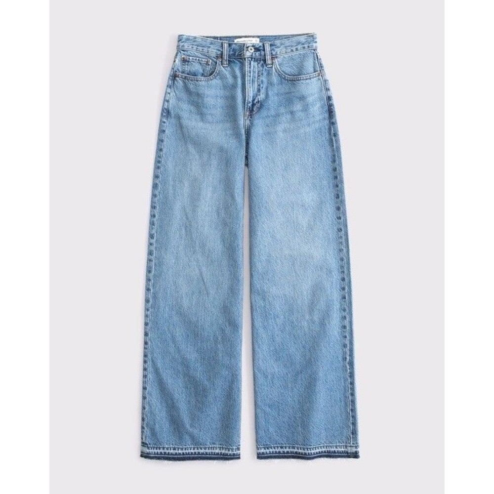 Abercrombie Fitch Jeans The Wide Leg High Rise Denim Jeans SZ 24 - Picture 2 of 16